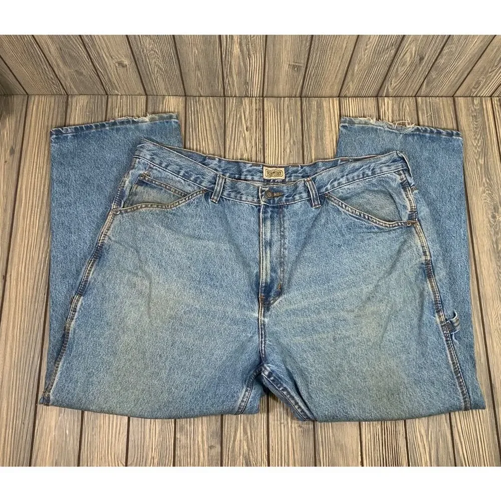 CE Schmidt Workwear Mens Jeans Heavyweight Carpenter Denim 46x30 Medium‎ Wash